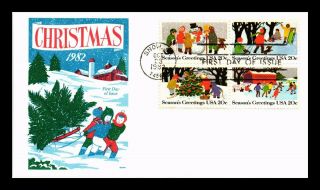 Dr Jim Stamps Us Christmas Activities Fdc Gamm Cover Block Of 4 Snow Oklahoma
