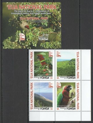 Kt9 2017 Tonga Birds Parrots National Park 25 Years Michel 32 Euro Set,  Bl Mnh