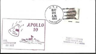 Us Space Cover 1969.  " Apollo 10 " Recovery.  Uss Carpenter