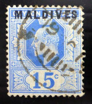 Maldive Islands 1906 Ed.  Vii - 15c Sg5 Fine/used Cat £180 Nf170