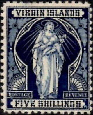 British Virgin Islands 1899 5/ - Indigo Sg.  50 (hinged)