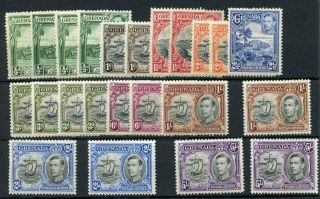Grenada 1938 - 50 To 5s Inc All Perfs And Shades Mm Sg153/62a Cat £181