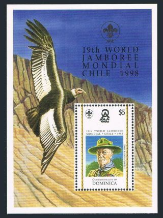 Dominica 2111,  Mnh.  Michel 2565 Bl.  363 Scouting Jamboree,  1998.  Lord Baden - Powell.