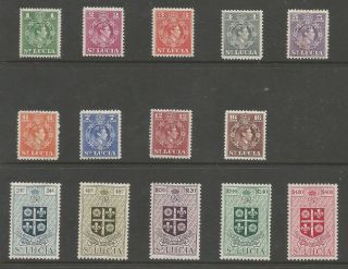 St Lucia Sg146 - 59 The 1949 - 50 Gvi Set Of 14 Fresh Unmounted,  Mnh Cat £48