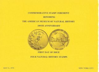 1387 - 90 - C1 First Day Ceremony Program 6c Natural History Stamp W/fdc