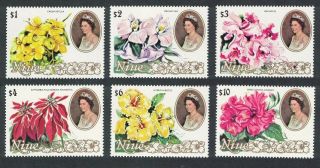 Niue Flowers Definitives 6v High Values Mnh Sg 405 - 410 Sc 329 - 334 Below