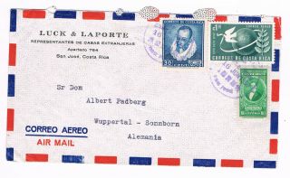 Costa Rica Old Airmail Cover 1950 To Germany (b7/89)