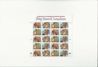 Us Stamps Sheet/postage Sct 3099a Big Band Leaders Mnh F - Vf Og Fv$6.  40