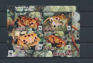 Gx01760 Cook Islands Aitutaki Spotted Reef Crab Sealife Good Sheet Mnh