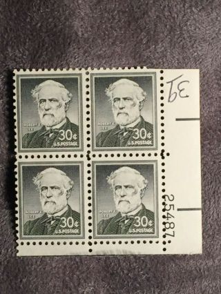 Scott Us 1049 1954 - 68 30c Plate Block Of 4 Stamps Mnh