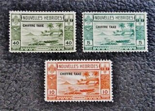 Nystamps French Hebrides Stamp J6 // J9 Og H / Nh (1) $42