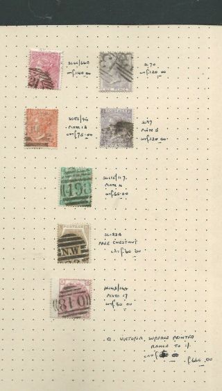Gb Great Britain Queen Victoria Range Of Surface Printed Old Stamps Cv £660