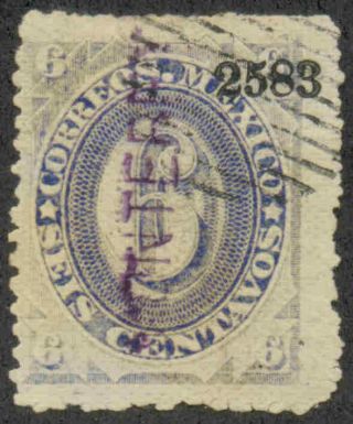 Mexico.  1882 - 3.  Foreign Mail.  Numeralito.  6c Ultr.  Monterrey.  2583.  Tay Mo - 1/26.  Bw1083