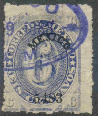 Mexico.  1882 - 3.  Foreign Mail.  Numeralito.  6c Ultr.  Mexico.  5483.  Tay Df - 8/47.  Bw1082