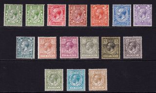 Gb.  Kgv.  1912.  1/2d To 1/ -.  Definitive Selection.  Mounted.