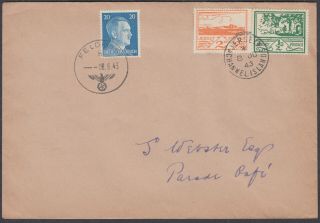 Jersey Channel Islands Occupation 2d View Fdc,  1/2d,  Germany Stamp/feldpost;1943