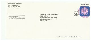 Official Mail,  Uss Kiska Ae - 35 To Department Of Naval Personnel,  Washington,  Dc