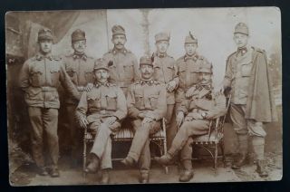 Rare C.  1914 Austria - Hungary Military Photo Group Of Soldiers Postcard