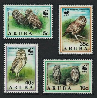 Aruba Wwf Burrowing Owl Birds 4v Mnh Sg 138 - 141 Mi 134 - 137 Sc 101 - 104
