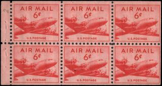 Us C39a Mnh 6c Airmail,  Booklet Pane Of 6