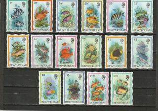 A120 - Montserrat - 1981 Fish Definitives 1c - $10 - Full Set 16v