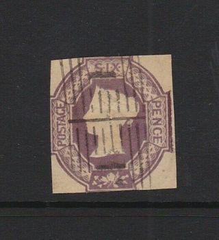 Queen Victoria Six Pence Embossed Stamp Cut Square Sg 58 1847 - 1854