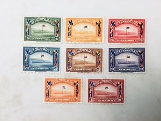 1941 Costa Rico Stamp Sc 201 - 208 Og Nh/lh Vf Central America Soccer Games