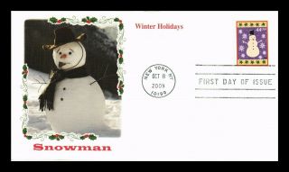 Us Cover Christmas Snowman Winter Holidays Fdc Fleetwood Cachet