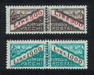 San Marino Parcel Post Stamps 2 Pairs Key Values Mnh Sg P526 - P527