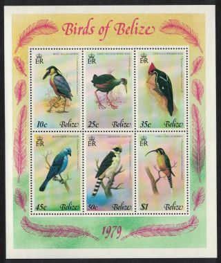 Belize Heron Tanager Rail Woodpecker Falcon Hermit Birds 3rd Series Ms Mnh