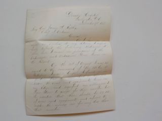 Civil War Letter 1863 General James W.  Ripley Douglas Hospital Washington D.  C.