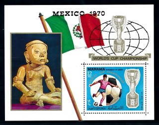 [94379] Manama Ajman 1970 World Cup Football Soccer Mexico Sheet Mnh