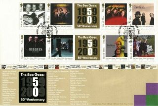 Iom 1 July 2009 50th Anniversary Of The Bee Gees First Day Cover Douglas Shs