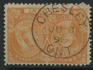 Canada 1897 1 Cent Jubilee With Scarce Chesley On July 8th 1898 Cds