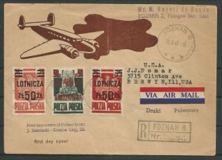 Poland,  Airmail,  Fi:441 - 442 On The R/cover