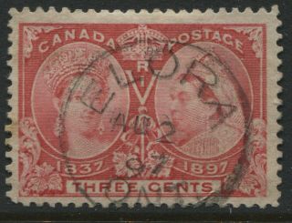 Canada 1897 3 Cent Jubilee With Elora On 1897 Cds