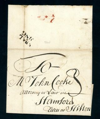 1752 Spal/ding 2 - Line E.  L.  To Stamford Pre - Stamp Cover (jy473)