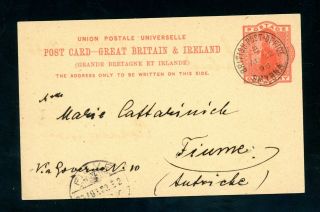 British Post Office Smyrna,  1896 Postal Stationery Card To Finland (au498)