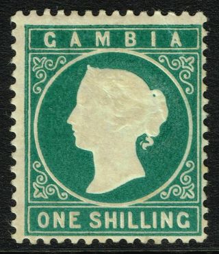 Sg 19b Gambia 1880 - 81 - 1s Green - Mounted