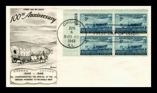 Dr Jim Stamps Us Swedish Pioneer Centennial Fdc Cover Scott 958 Plate Block