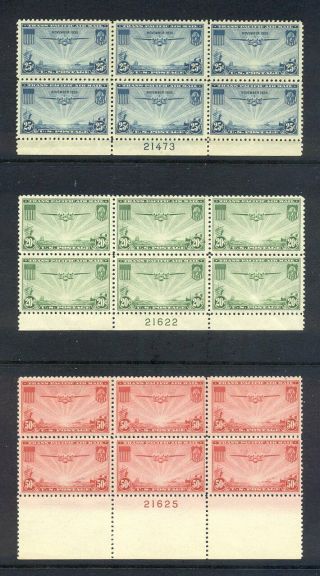 U.  S.  C20 - 22 Nh Plate Blocks - 1935 - 37 Clipper Set ($150)