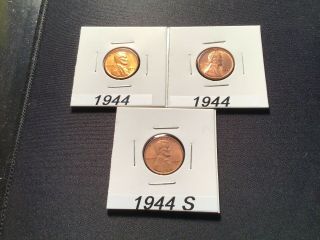 (2) 1944 & 1944s Lincoln Wheat Penny