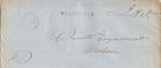 Canada 1864 Triple Rate Register Wrapper Chicoutimi Saguenay To Malbaie 21c Rate