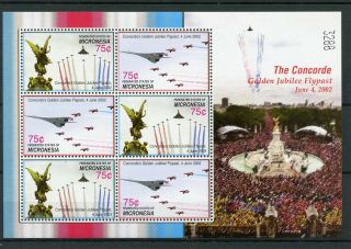Micronesia 2006 Mnh Concorde Queen Golden Jubilee Flypast 6v M/s Red Arrows