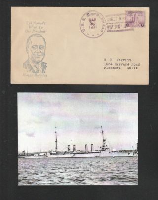 Uss Marblehead (cl - 12) - 1934 - Naval Ships Cover