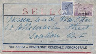 Uncommon 193? Brazil Compagnie Generale Aeropostale Air Mail Cover To Uk 55
