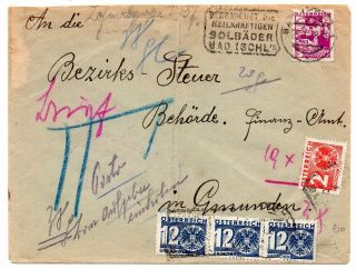 1938 Austria Taxed Cover,  Very Scarce Postage Due Stamps,  High Value