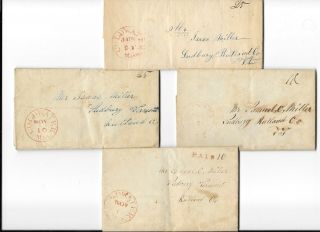 Coldwater,  Mich Postmarked Stampless Covers With Letters 1843: Settlers 