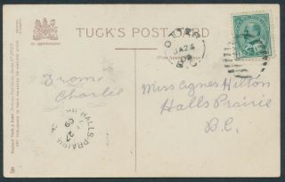1909 Otter Bc,  Halls Prairie Bc Split Rings On Post Card