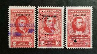 R527 R528 R529 1949 Documentary Stamp Lot E3072